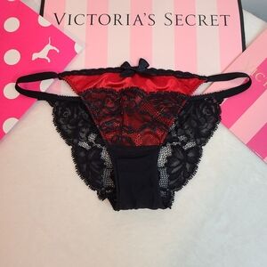 Rare Y2K VS Very Sexy Seduction Satin Lace Low Rise Cheekini Panty Size Sm